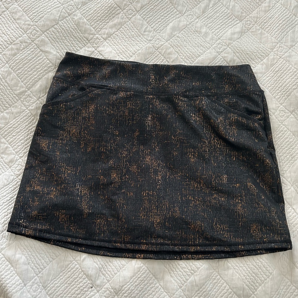 Lilly Pulitzer Black Skort with Metallic Copper Speckle
